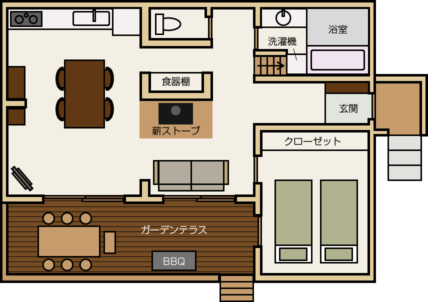 Villa PENTU 1階 間取り